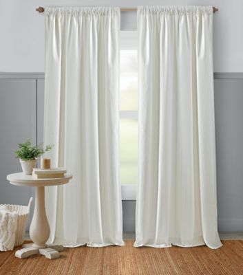 Bee &amp; Willow&trade; Glimmer Stripe 84-Inch Window Curtain Panel in White (Single)