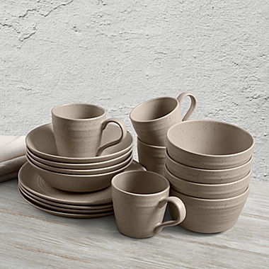 Bee &amp; Willow&trade; Milbrook 16-Piece Dinnerware Set in Mocha. View a larger version of this product image.