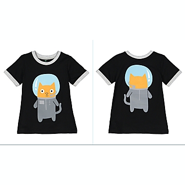 Doodle Pants&reg; Size 18M Space Cat Shirt in Black. View a larger version of this product image.