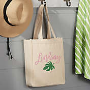 Palm Leaves Small Beach Canvas Tote Bag