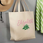 Palm Leaves Large Beach Canvas Tote Bag