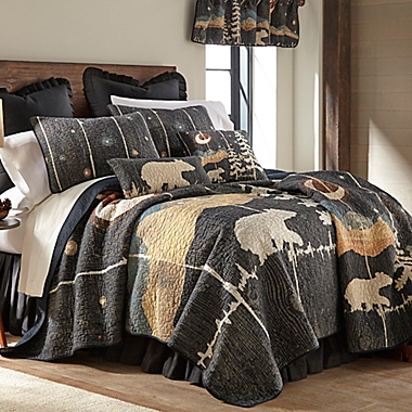 Donna Sharp&reg; Moonlit Bear King Quilt in Black. View a larger version of this product image.
