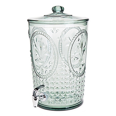 Vintage Embossed 1.95-Gallon Beverage Dispenser in Green. View a larger version of this product image.