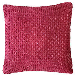 Solid Texture 20-Inch Square Throw Pillow in Red