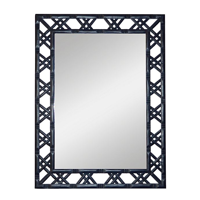 40 Inch Rectangular Wall Mirror, Silver Bamboo Frame Wall Mirror