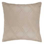 Wamsutta&reg; Vintage Doubled Diamonds Square Throw Pillow in Dove