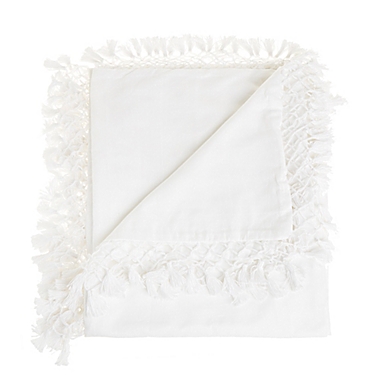 Wamsutta&reg; Vintage Lantier Crochet Tassel Throw Blanket in Bright White. View a larger version of this product image.