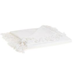 Wamsutta® Vintage Lantier Crochet Tassel Throw Blanket in Bright White