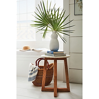 Bee &amp; Willow&trade; Mango Wood Side Table in Natural/White Marble. View a larger version of this product image.