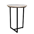 Alternate image 1 for Marble Metal Leg Accent Table in White/Black