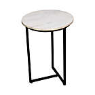 Alternate image 0 for Marble Metal Leg Accent Table in White/Black