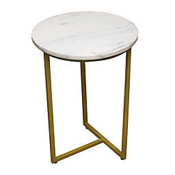 Marble Metal Leg Accent Table