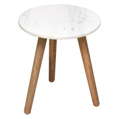 Marble Accent Table In White Natural Bed Bath And Beyond Canada   444800339159 1 Imageset