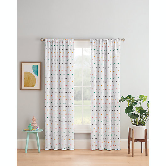 Sheer Dot Rod Pocket Back Tabs Blackout, How To Hang Blackout Curtains With Sheers
