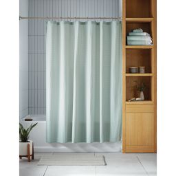 Haven™ 72-Inch x 72-Inch Waffle Shower Curtain in Sky Green