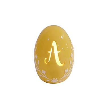 LED Monogram Ceramic Easter Egg in Yellow. View a larger version of this product image.
