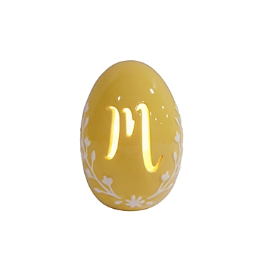 LED Monogram Ceramic Easter Egg in Yellow. View a larger version of this product image.