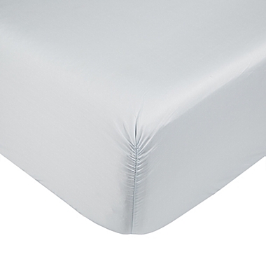Nestwell&trade; Cotton Percale 400-Thread-Count Twin Fitted Sheet in Illusion Blue. View a larger version of this product image.