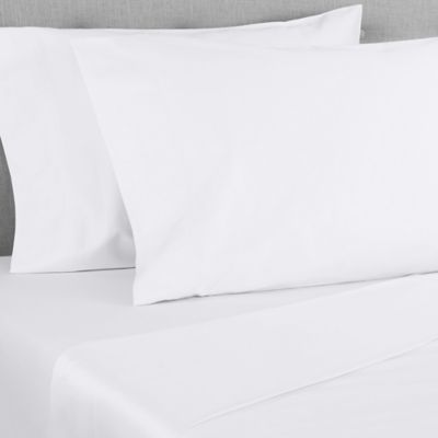 6 white pillow cases standard size 20x32 t180 percale hotel linen cotton rich 