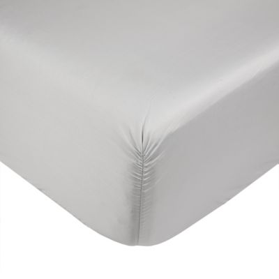 Nestwell&trade; Cotton Percale 400-Thread-Count King Fitted Sheet in Lunar Rock
