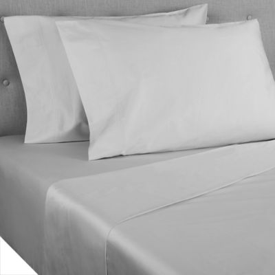 Nestwell&trade; Cotton Percale 400-Thread-Count Full Flat Sheet in Lunar Rock