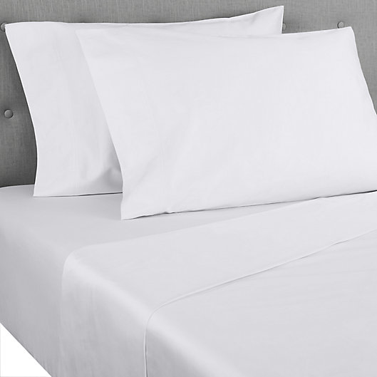 400 Thread Count Sateen Deep Pocket Cooling Bedsheets 6-Piece White Queen Sheet Set Soft 100% Cotton Sheets Queen, Pure White Includes 4 Pillowcases