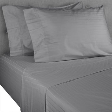 Nestwell&trade; Pima Cotton 500-Thread-Count Full Sheet Set in Sharkskin Stripe. View a larger version of this product image.