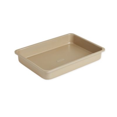 Our Table&trade; 9-Inch x 13-Inch Textured Cake Pan in Beige