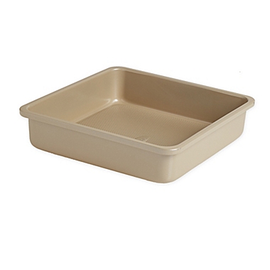 Our Table&trade; 9-Inch Square Textured Cake Pan in Beige. View a larger version of this product image.
