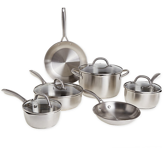 Cookware Set 20 Piece Stainless Steel with Kitchen Essential Pots Pans Steamer 
