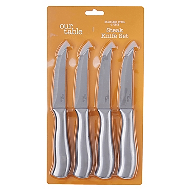 Our Table&trade; 4-Piece Stainless Steel Steak Knife Set. View a larger version of this product image.