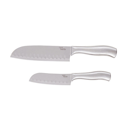 Alternate image 1 for Our Table™ 2-Piece Stainless Steel Santoku Knife Set
