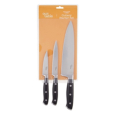 Our Table&trade; 3-Piece Triple Rivet Starter Knife Set. View a larger version of this product image.