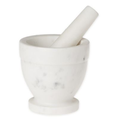 Our Table White Marble Mortar and Pestle Set image