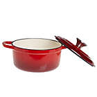 Alternate image 4 for Our Table&trade; 2 qt. Enameled Cast Iron Dutch Oven with Stainless Steel Knob in Red