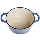 Alternate image 4 for Our Table&trade; 2 qt. Enameled Cast Iron Dutch Oven with Stainless Steel Knob in Denim