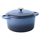 Alternate image 0 for Our Table&trade; 6 qt. Enameled Cast Iron Dutch Oven with Stainless Steel Knob in Denim