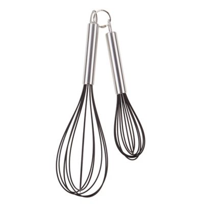 Our Table&trade; Silicone Whisks in Black (Set of 2)