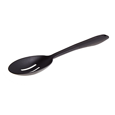 Our Table&trade; Nylon Slotted Spoon in Black. View a larger version of this product image.