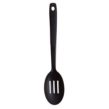 Our Table&trade; Nylon Slotted Spoon in Black. View a larger version of this product image.