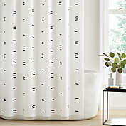 Simply Essential&trade; Dashed 72-Inch x 86-Inch PEVA Shower Curtain in Black/White