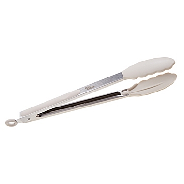 Our Table&trade; Silicone and Stainless Steel Locking Tongs in Grey. View a larger version of this product image.