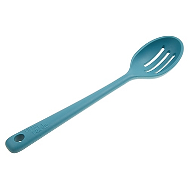 Our Table&trade; Silicone Slotted Spoon in Blue. View a larger version of this product image.