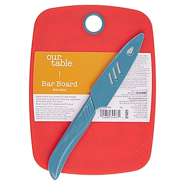 Our Table&trade; Bar Board and Knife in Red. View a larger version of this product image.