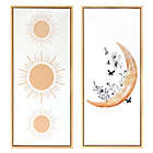Alternate image 0 for Wild Sage&trade; Sun & Moon 14-Inch x 32-Inch Framed Canvas Wall Décor in Gold (Set of 2)
