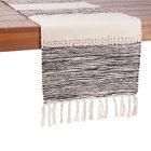 Alternate image 0 for Our Table&trade; Fringe Stripe 90-Inch Table Runner in Black/Natural