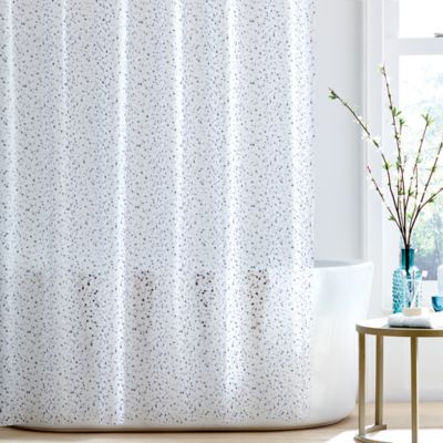 Confetti Peva Shower Curtain, Shower Curtain Liner With Storage Pockets