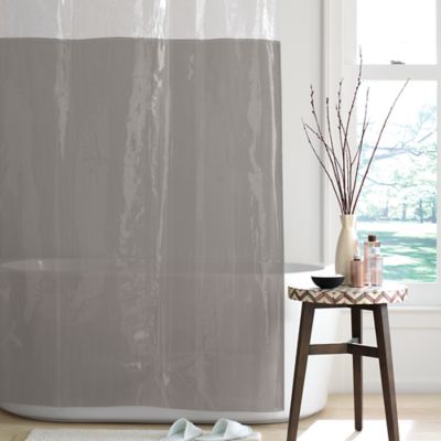 Simply Essential&trade; Colorblock 54-Inch x 80-Inch PEVA Shower Curtain in Grey