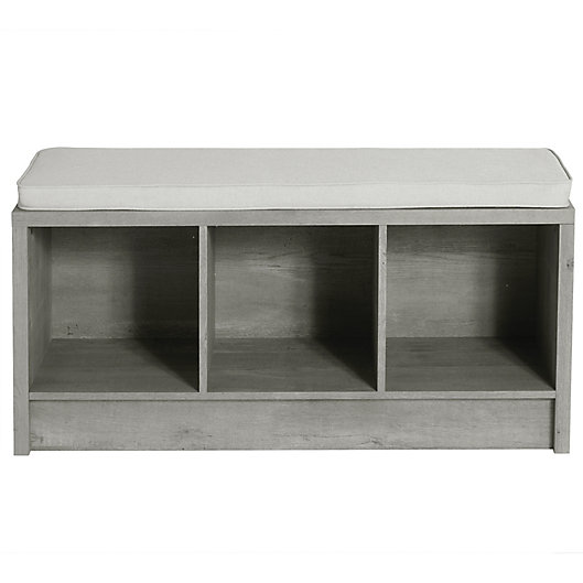 Alternate image 1 for Squared Away™ 3-Cube Storage Bench in Grey