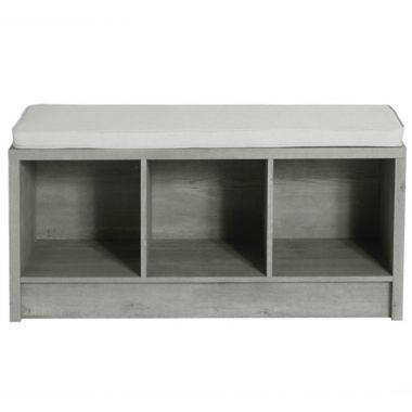Squared Away&trade; 3-Cube Storage Bench in Grey. View a larger version of this product image.